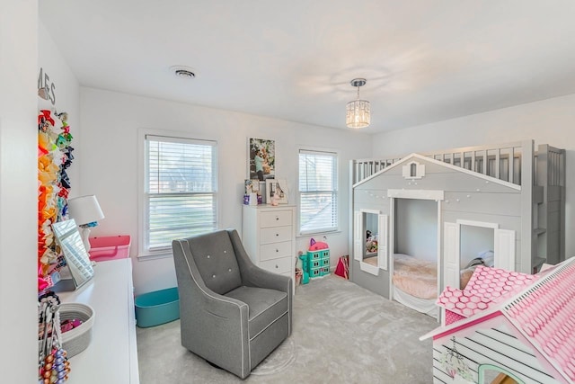 204 Thornhill, Spartanburg, SC 29301 - bedroom featuring carpet flooring and a chandelier