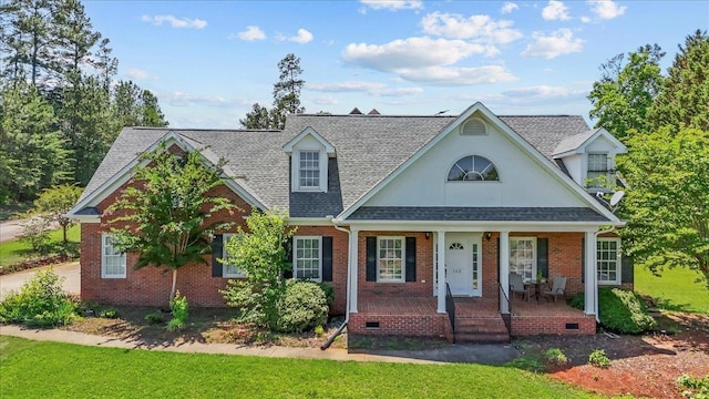 123 S Lake Emory, Inman, SC 29349 - view of front of home featuring a porch, roof with shingles, and brick siding