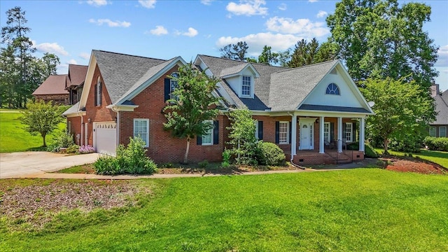 123 S Lake Emory, Inman, SC 29349 - view of front facade with covered porch, a garage, driveway, and brick siding