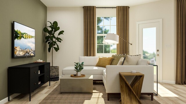 1612 Wren Crk, Boiling Springs, SC 29316 - living area featuring light wood-style flooring and baseboards