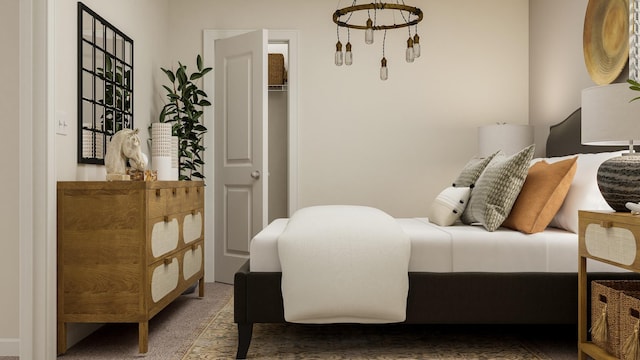 1066 Cleveland Mdws, Spartanburg, SC 29303 - bedroom with carpet flooring and a chandelier