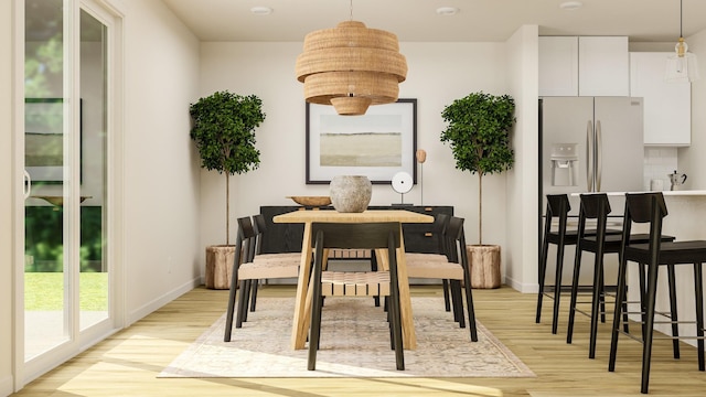 1066 Cleveland Mdws, Spartanburg, SC 29303 - dining space featuring light wood-type flooring and baseboards