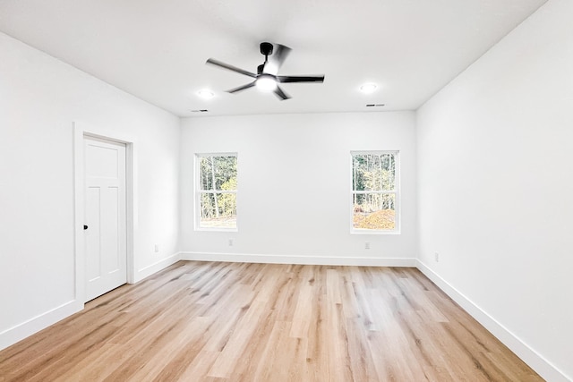 1623 Fairfield, Chesnee, SC 29323 - empty room with light wood-type flooring, baseboards, ceiling fan, and recessed lighting