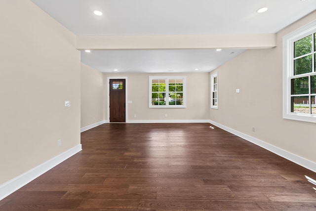 130 Market Bay, Simpsonville, SC 29681 - unfurnished room featuring healthy amount of natural light, dark wood-style floors, baseboards, and recessed lighting