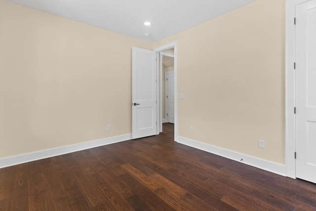130 Market Bay, Simpsonville, SC 29681 - unfurnished bedroom featuring dark wood-style floors, baseboards, and recessed lighting