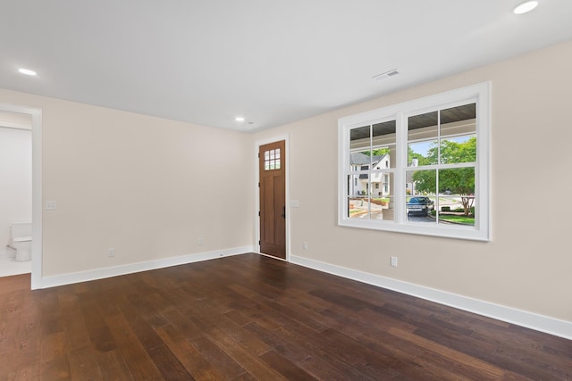 130 Market Bay, Simpsonville, SC 29681 - entrance foyer with dark wood finished floors, recessed lighting, and baseboards