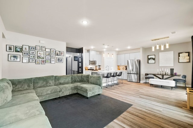 813 Elgon Walk, Fountain Inn, SC 29644 - living room with light wood-type flooring and recessed lighting