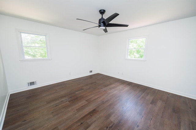 1635 Riveroak Rd, Inman, SC 29349 - empty room with dark wood-type flooring, baseboards, and a ceiling fan