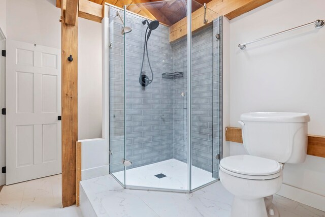 868 Old Hundred, Pelzer, SC 29669 - full bath featuring marble finish flooring, toilet, and a stall shower