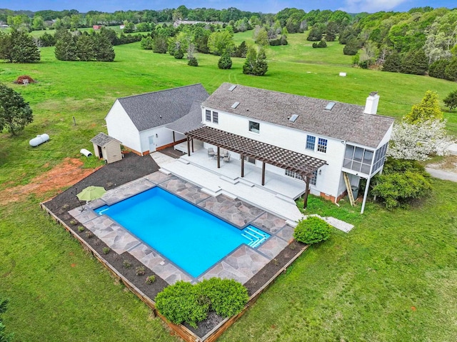 868 Old Hundred, Pelzer, SC 29669 - swimming pool with a lawn, a pergola, and a patio area