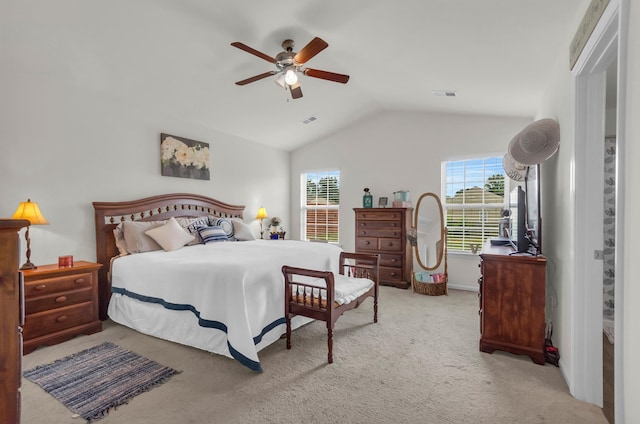 651 Willow Bank, Moore, SC 29369 - carpeted bedroom with vaulted ceiling and ceiling fan