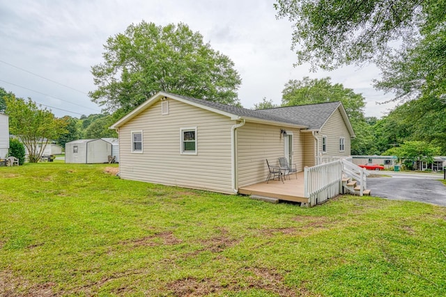 9 Powell, Inman, SC 29349 - rear view of house with a deck, a lawn, and roof with shingles