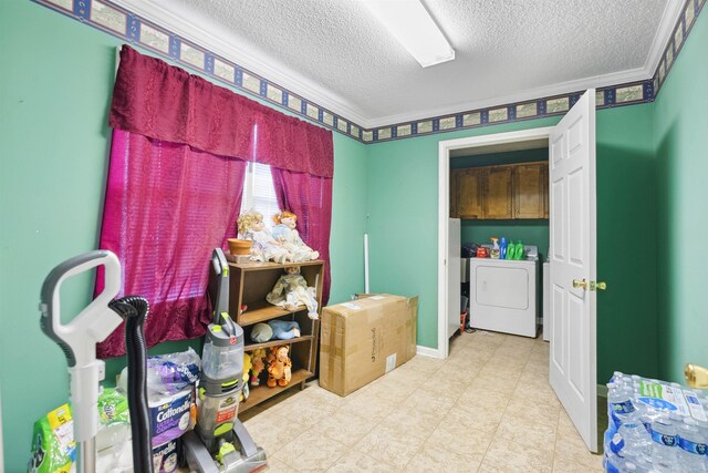 11 Midland, Taylors, SC 29687 - bedroom with a textured ceiling and washing machine and clothes dryer
