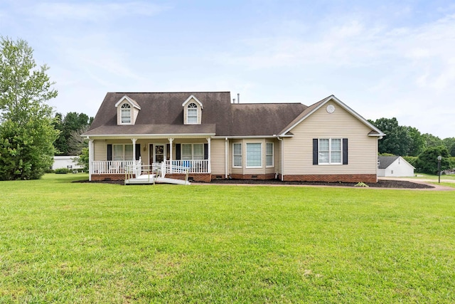 11 Midland, Taylors, SC 29687 - cape cod home featuring covered porch, crawl space, and a front lawn