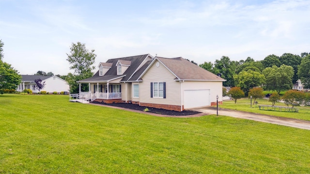11 Midland, Taylors, SC 29687 - new england style home featuring driveway, covered porch, a front yard, crawl space, and a garage