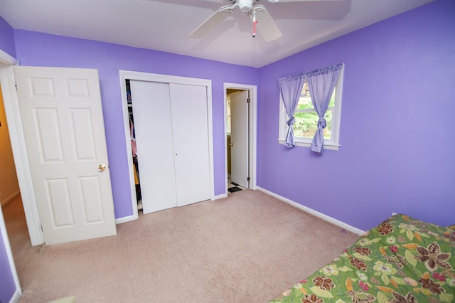 107 Anita, Spartanburg, SC 29302 - unfurnished bedroom with carpet flooring, baseboards, a closet, and a ceiling fan