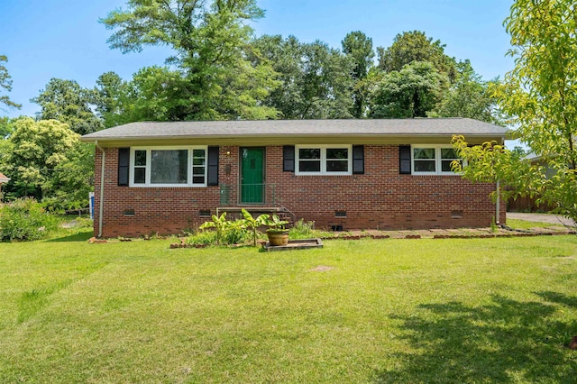107 Anita, Spartanburg, SC 29302 - view of front facade featuring crawl space, a front lawn, and brick siding