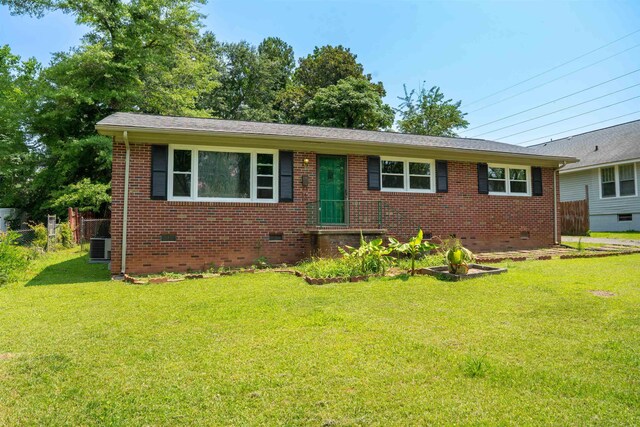 107 Anita, Spartanburg, SC 29302 - view of front of property featuring crawl space, a front lawn, and brick siding