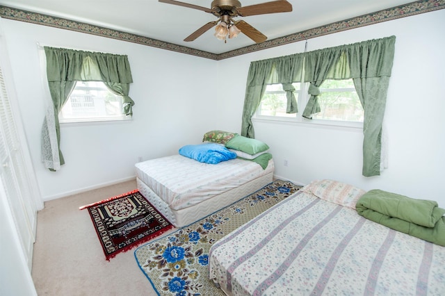 107 Anita, Spartanburg, SC 29302 - bedroom with multiple windows, carpet, ceiling fan, and baseboards