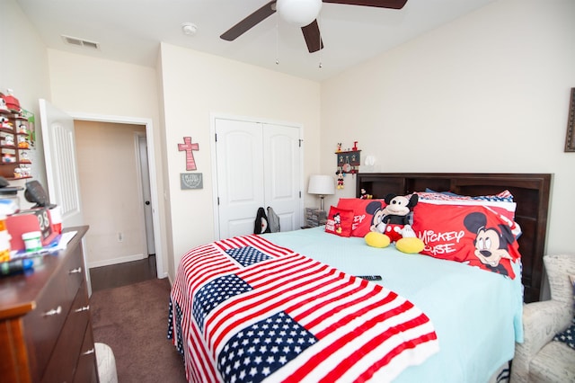 175 Castleton, Boiling Springs, SC 29316 - bedroom with carpet flooring, baseboards, a ceiling fan, and a closet