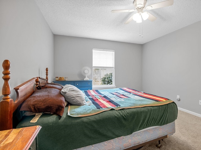 1156 Webber, Spartanburg, SC 29307 - bedroom with carpet, a textured ceiling, ceiling fan, and baseboards