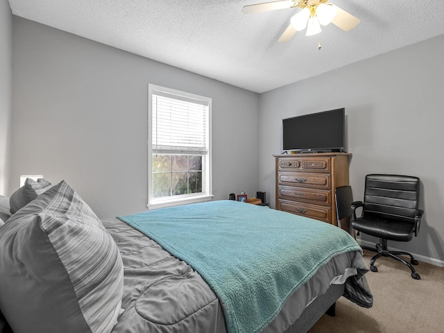 1156 Webber, Spartanburg, SC 29307 - bedroom featuring carpet flooring, a textured ceiling, ceiling fan, and baseboards