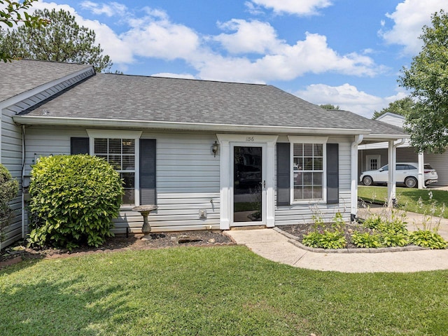 1156 Webber, Spartanburg, SC 29307 - view of front of house featuring roof with shingles and a front lawn