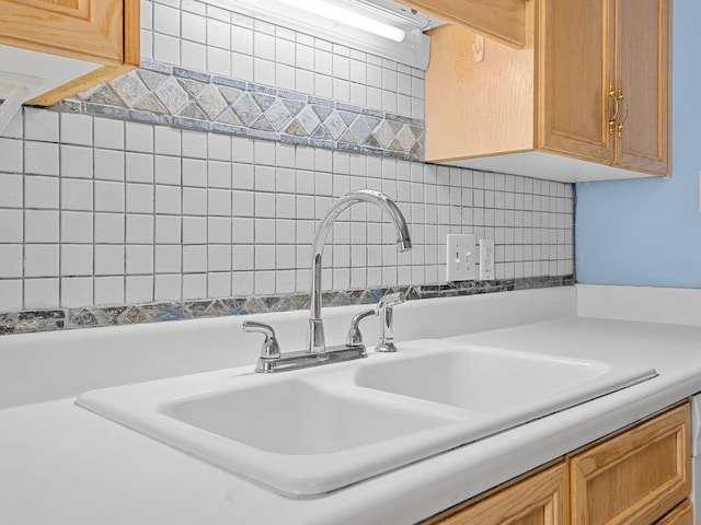 1156 Webber, Spartanburg, SC 29307 - kitchen view of a sink, decorative backsplash, and light countertops