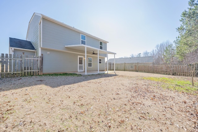 170 Old Timber, Woodruff, SC 29388 - back of house featuring a patio area, ceiling fan, and a fenced backyard