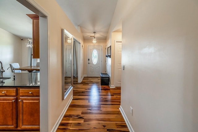 217 Legacy, Inman, SC 29349 - entrance foyer featuring dark wood finished floors and baseboards