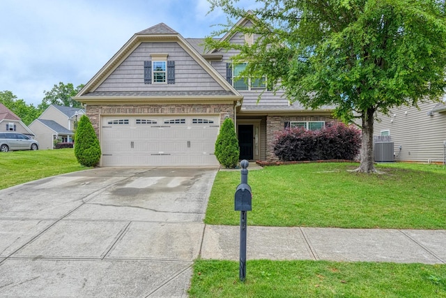 514 Millervale, Greer, SC 29650 - view of front of house featuring driveway, a front yard, and cooling unit