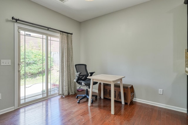 514 Millervale, Greer, SC 29650 - office area featuring baseboards and hardwood / wood-style floors