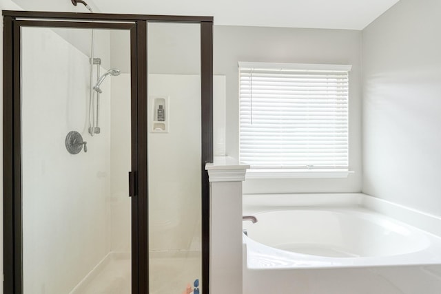 514 Millervale, Greer, SC 29650 - bathroom with a stall shower and a garden tub
