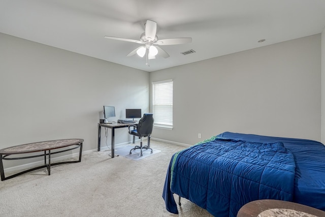 514 Millervale, Greer, SC 29650 - bedroom featuring carpet, baseboards, a desk, and a ceiling fan