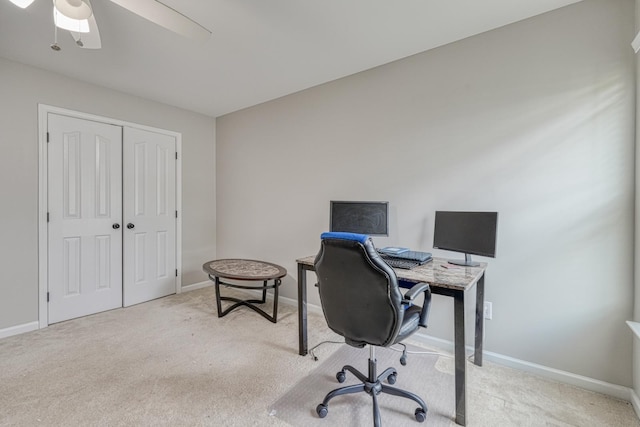 514 Millervale, Greer, SC 29650 - carpeted home office with ceiling fan and baseboards