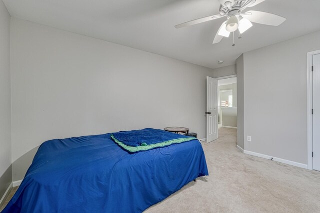514 Millervale, Greer, SC 29650 - bedroom with baseboards, a ceiling fan, and light colored carpet