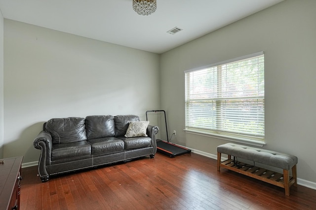 514 Millervale, Greer, SC 29650 - living area featuring dark wood-type flooring and baseboards