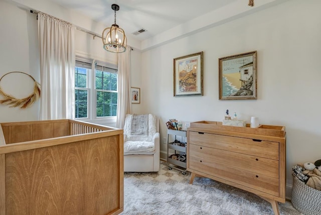 355 Night Lark, Campobello, SC 29322 - bedroom with a chandelier and light colored carpet