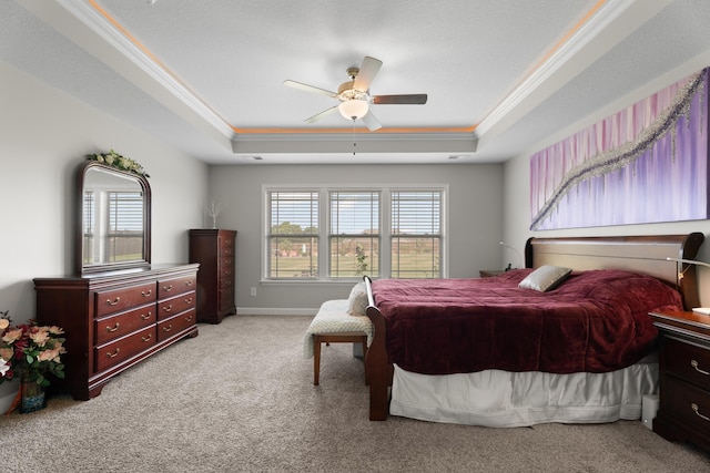 309 Old Kimbrell, Boiling Springs, SC 29316 - carpeted bedroom with a tray ceiling, ornamental molding, and ceiling fan