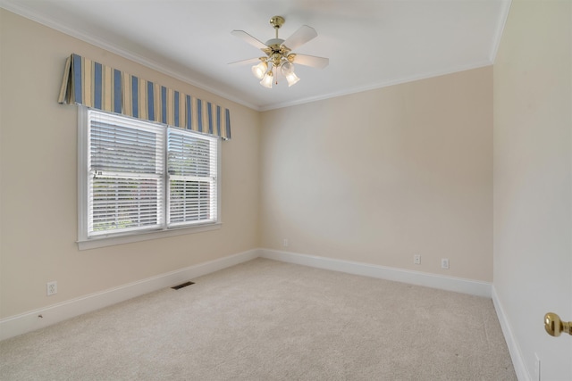 121 Commons, Spartanburg, SC 29302 - carpeted spare room with ornamental molding, baseboards, and ceiling fan