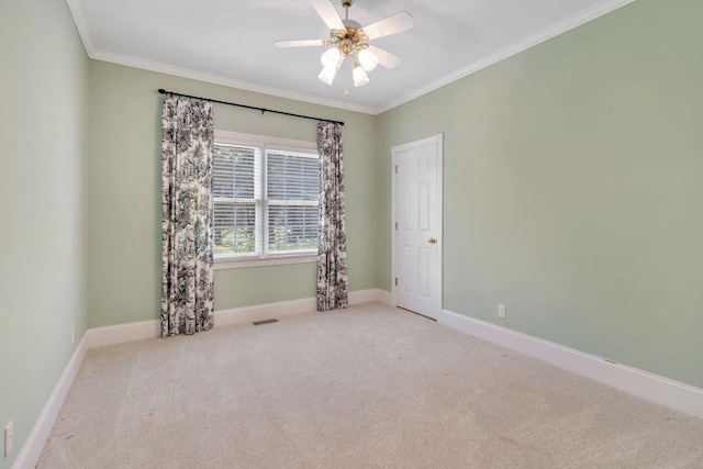 121 Commons, Spartanburg, SC 29302 - empty room featuring ornamental molding, carpet floors, a ceiling fan, and baseboards
