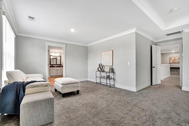 206 Hoss, Greenville, SC 29615 - living room with carpet, ornamental molding, and baseboards