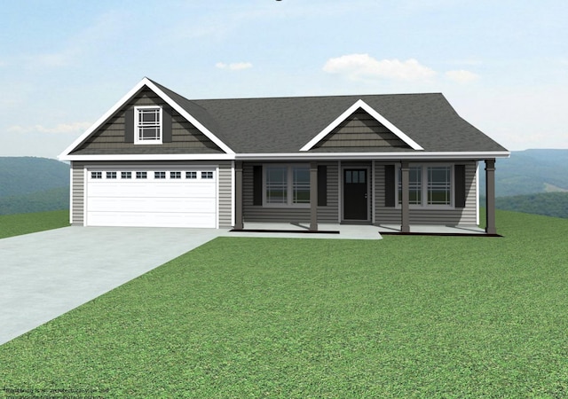 178 Double Crk, Gaffney, SC 29341 - view of front of property featuring concrete driveway, a front yard, covered porch, and roof with shingles