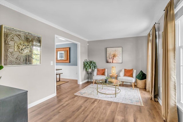 16 Chariot, Simpsonville, SC 29681 - sitting room with wood finished floors, baseboards, and crown molding
