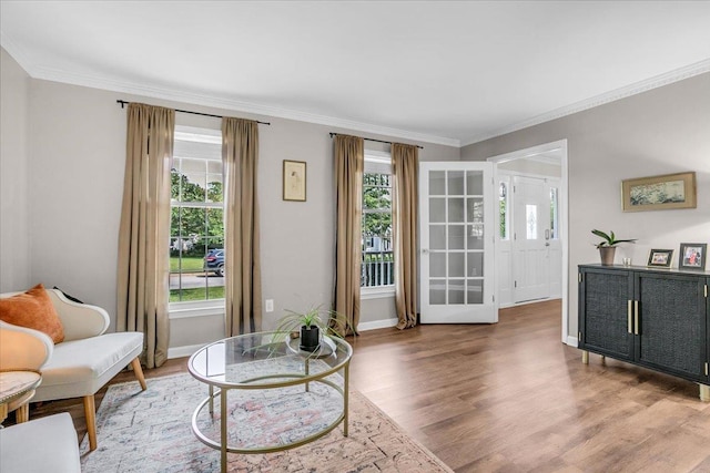 16 Chariot, Simpsonville, SC 29681 - living room featuring light wood-style floors, ornamental molding, and baseboards