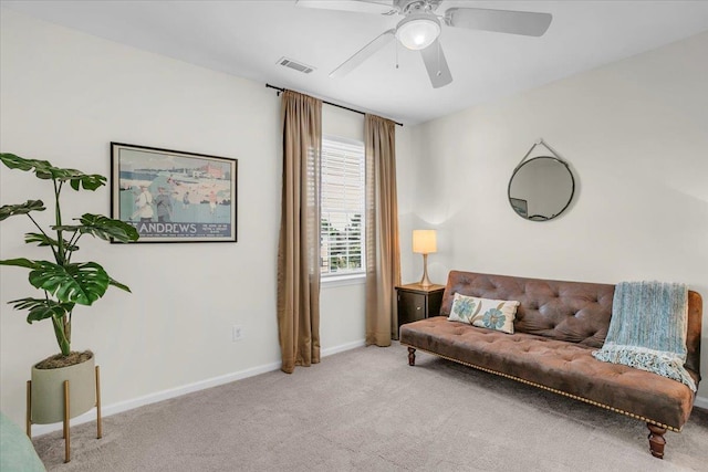 16 Chariot, Simpsonville, SC 29681 - sitting room with carpet, a ceiling fan, and baseboards