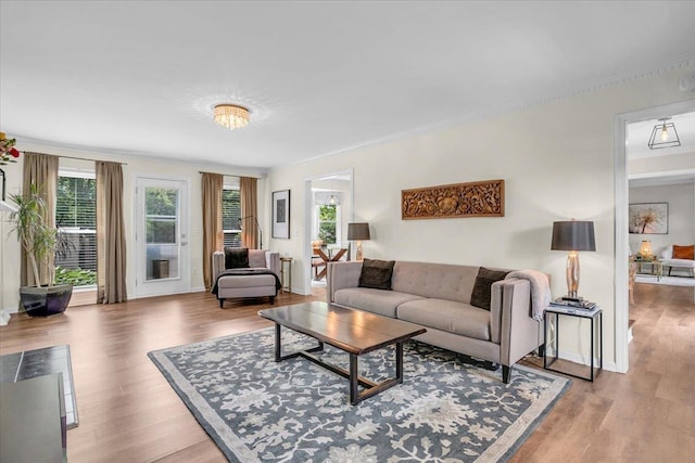 16 Chariot, Simpsonville, SC 29681 - living room featuring wood finished floors, ornamental molding, and baseboards