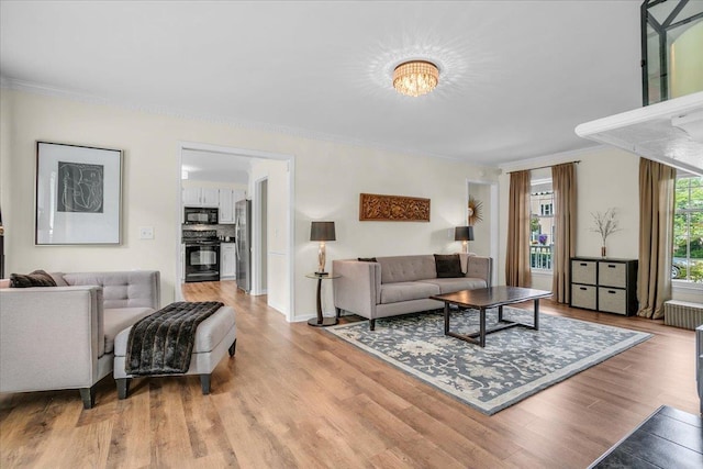 16 Chariot, Simpsonville, SC 29681 - living area featuring light wood finished floors and crown molding