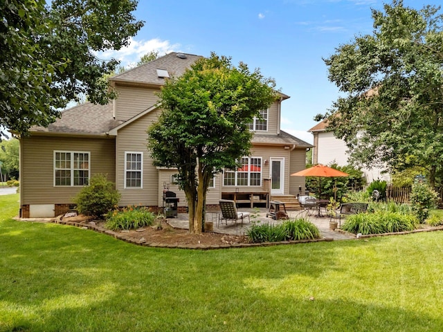 6533 NW Derby, Concord, NC 28027 - back of house with a patio, a lawn, and a shingled roof