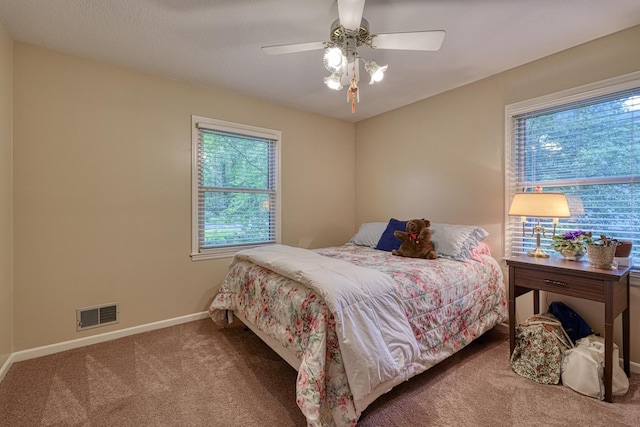 114 Cotswold, Moore, SC 29369 - carpeted bedroom featuring multiple windows, baseboards, and ceiling fan